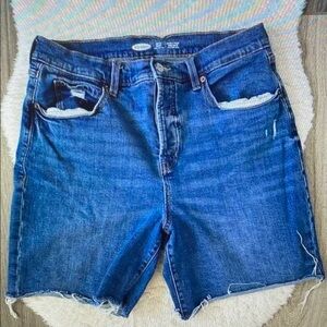 Blue Distressed Denim Shorts